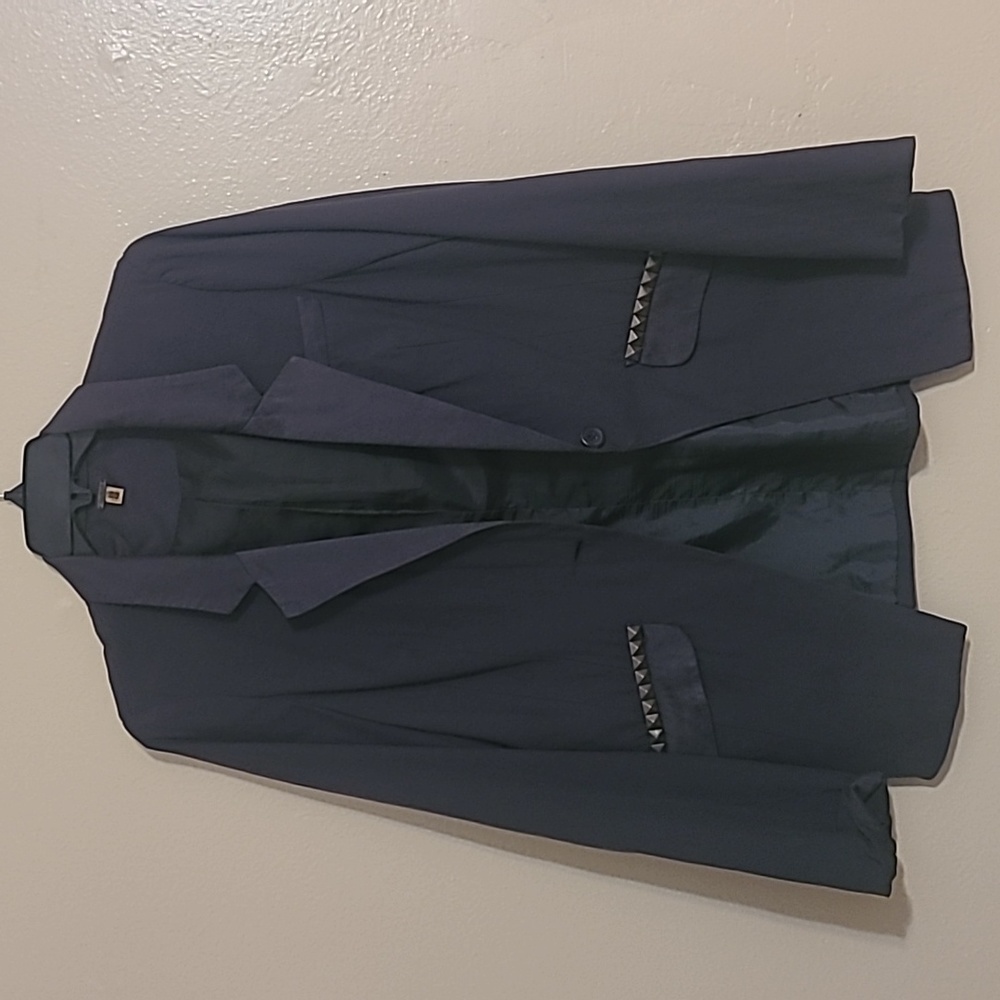 Free People Gray Studded Blazer
